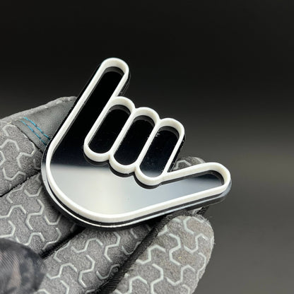 1PC Shaka Hand 3D Acrylic Badge - Car Truck Emblem Fender Tailgate Trunk Sticker