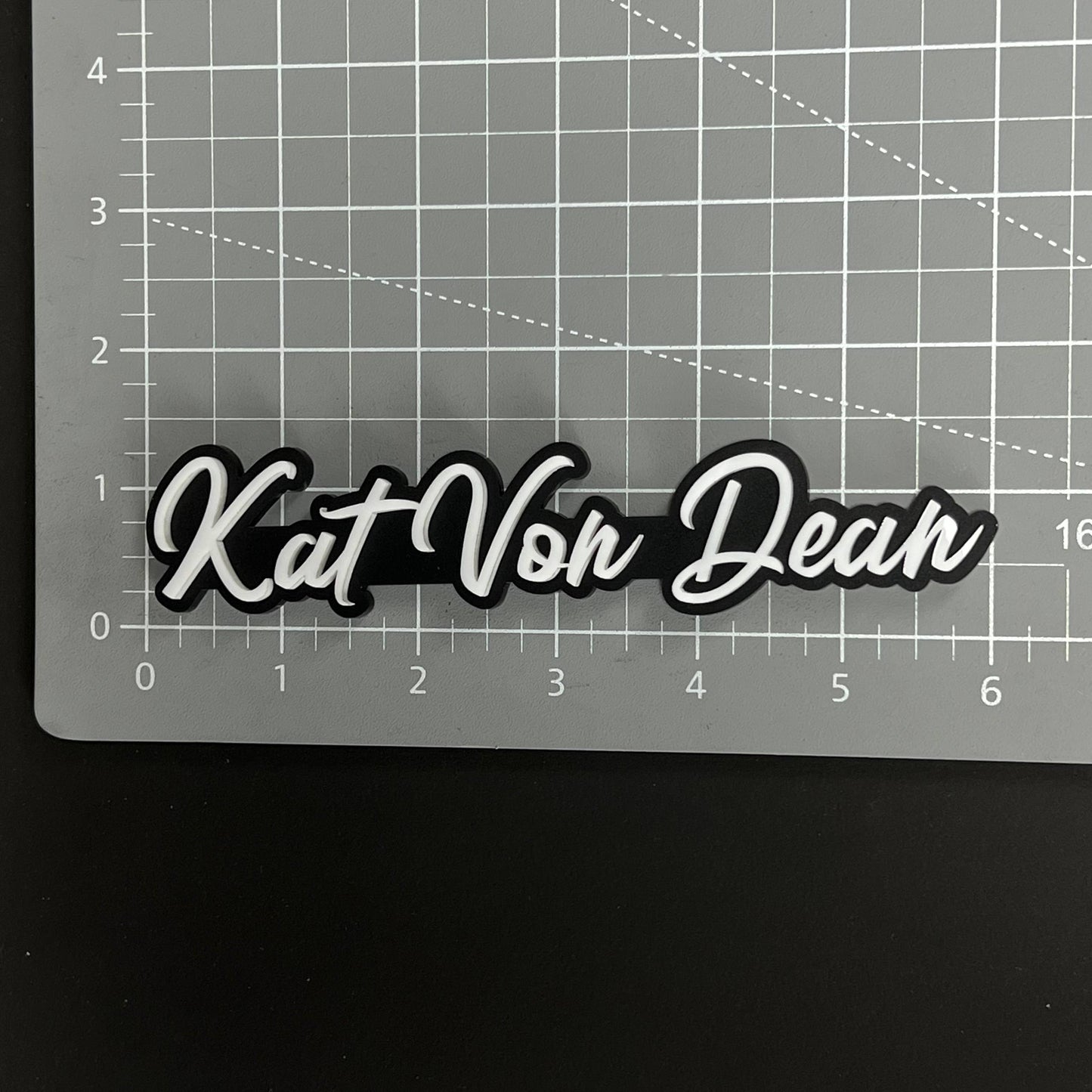 1PC Kat Von Dean 3D Acrylic Badge - Car Truck Emblem Fender Sticker
