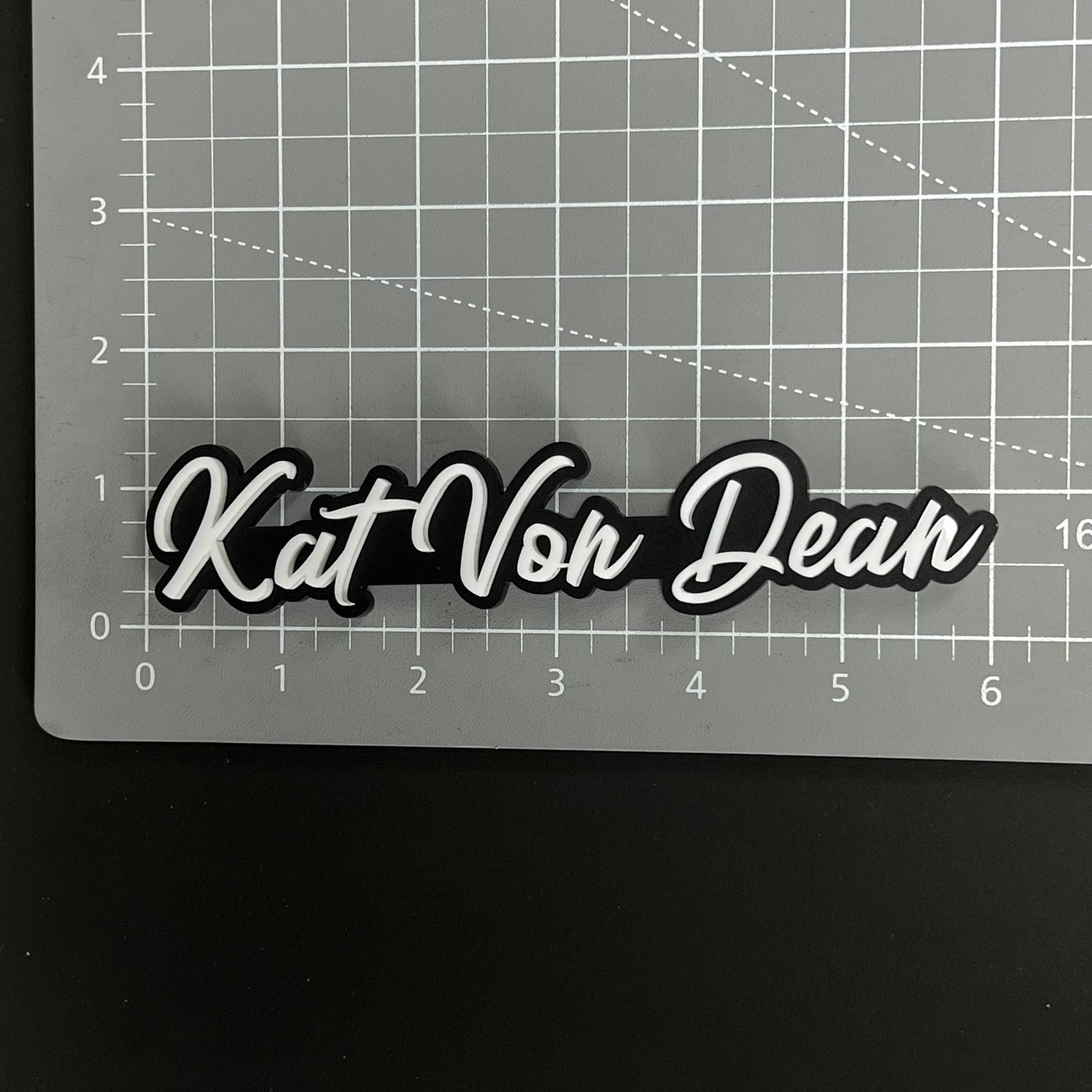 1PC Kat Von Dean 3D Acrylic Badge - Car Truck Emblem Fender Sticker