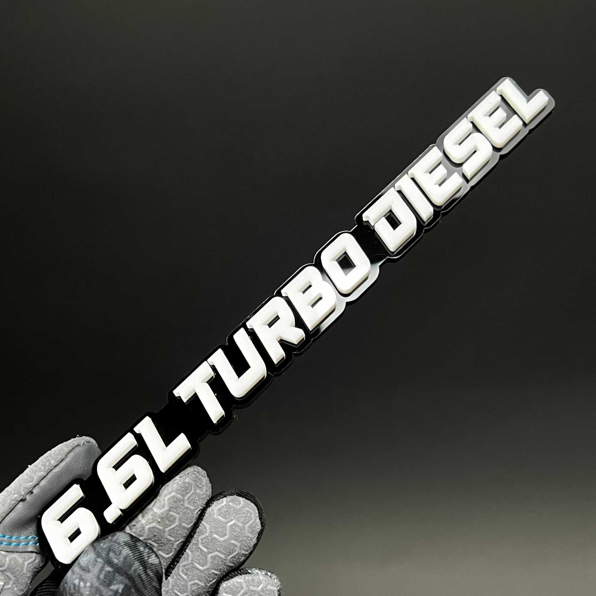 1PC 6.6L TURBO DIESEL 3D Acrylic Badge - Car Truck Emblem Fender Sticker