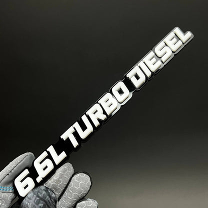1PC 6.6L TURBO DIESEL 3D Acrylic Badge - Car Truck Emblem Fender Sticker