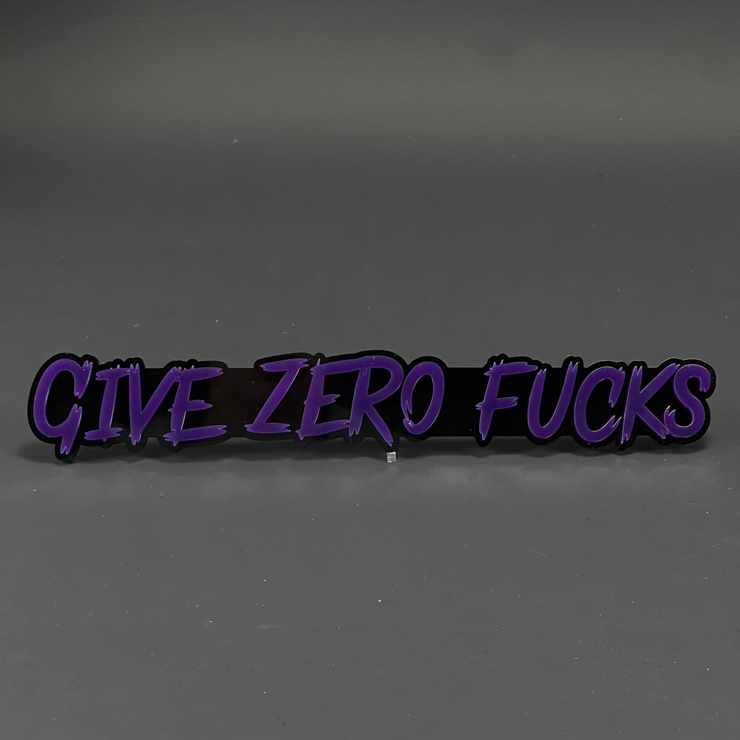 1PC GIVE ZERO FUCKS 3D Acrylic Badge - Car Truck Emblem Fender Sticker