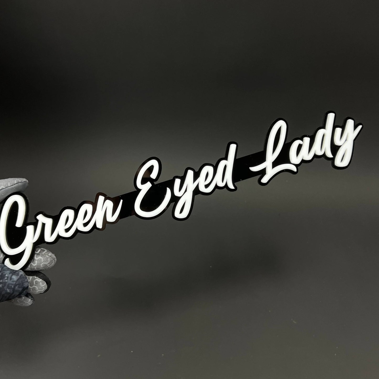 1PC Green Eyed Lady 3D Acrylic Badge - Car Truck Emblem Fender Sticker