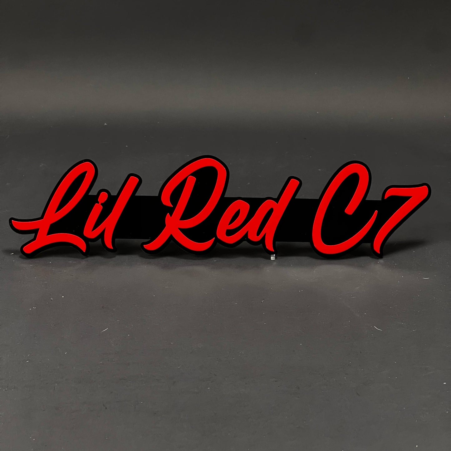 1PC Lil Red C7 3D Acrylic Badge - Car Truck Emblem Fender Tailgate Trunk Sticker