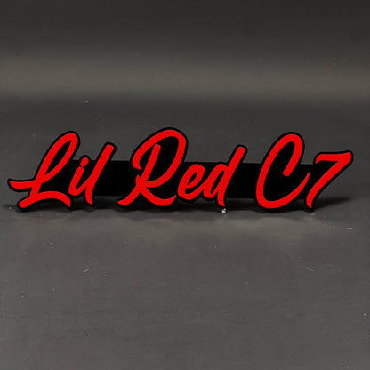 1PC Lil Red C7 3D Acrylic Badge - Car Truck Emblem Fender Tailgate Trunk Sticker