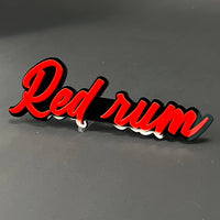 1PC Red rum 3D Acrylic Badge - Car Truck Emblem Fender Tailgate Trunk Sticker