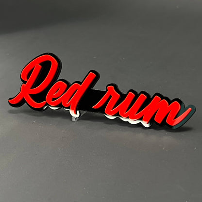 1PC Red rum 3D Acrylic Badge - Car Truck Emblem Fender Tailgate Trunk Sticker