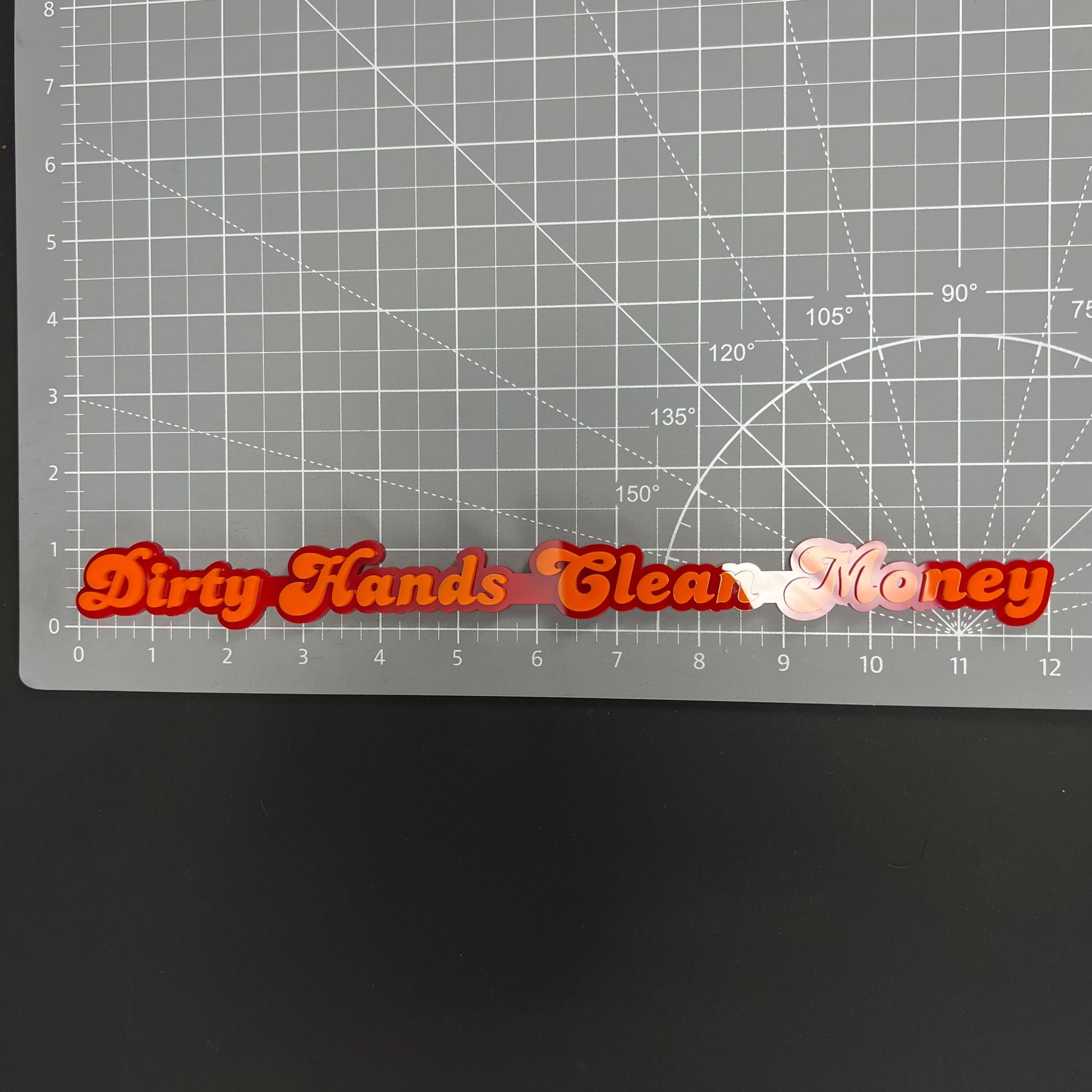 1PC Dirty Hands Clean Money 3D Acrylic Badge - Car Truck Emblem Fender Sticker