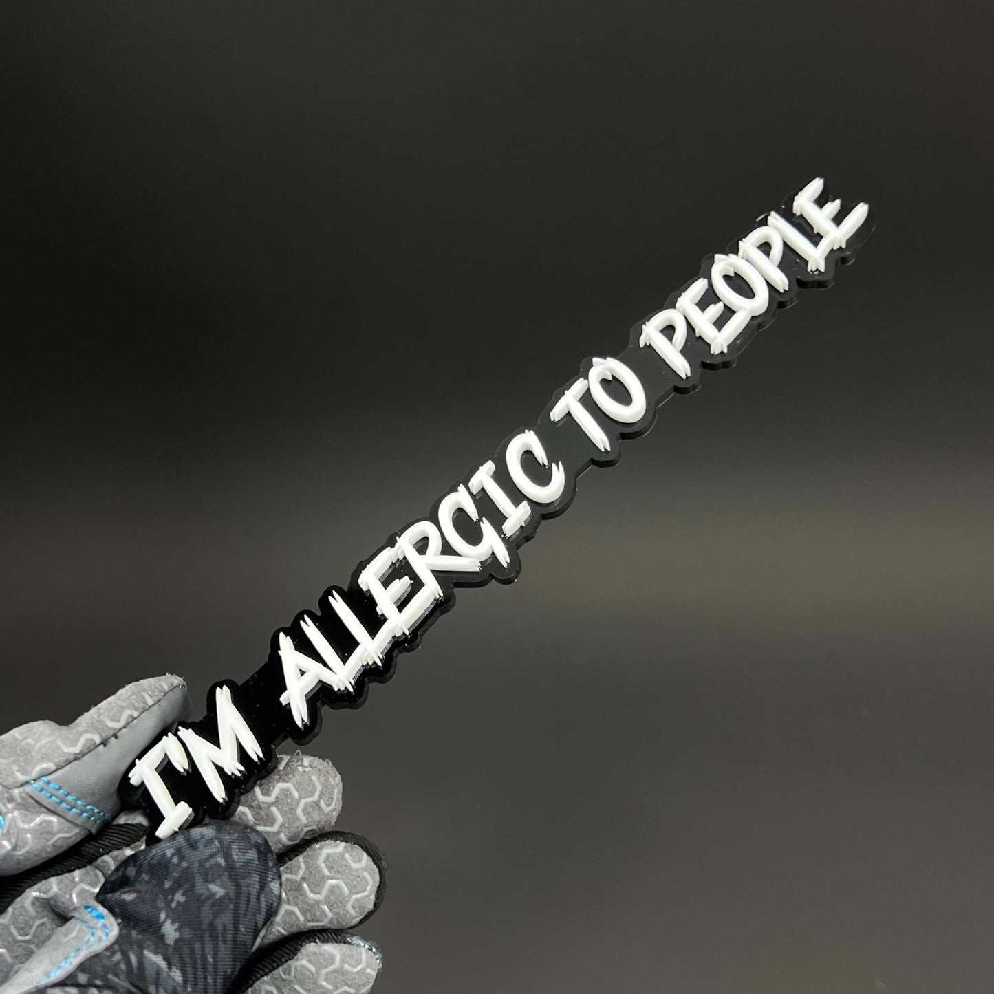 1PC I'M ALLERGIC TO PEOPLE 3D Acrylic Badge - Car Truck Emblem Fender Sticker