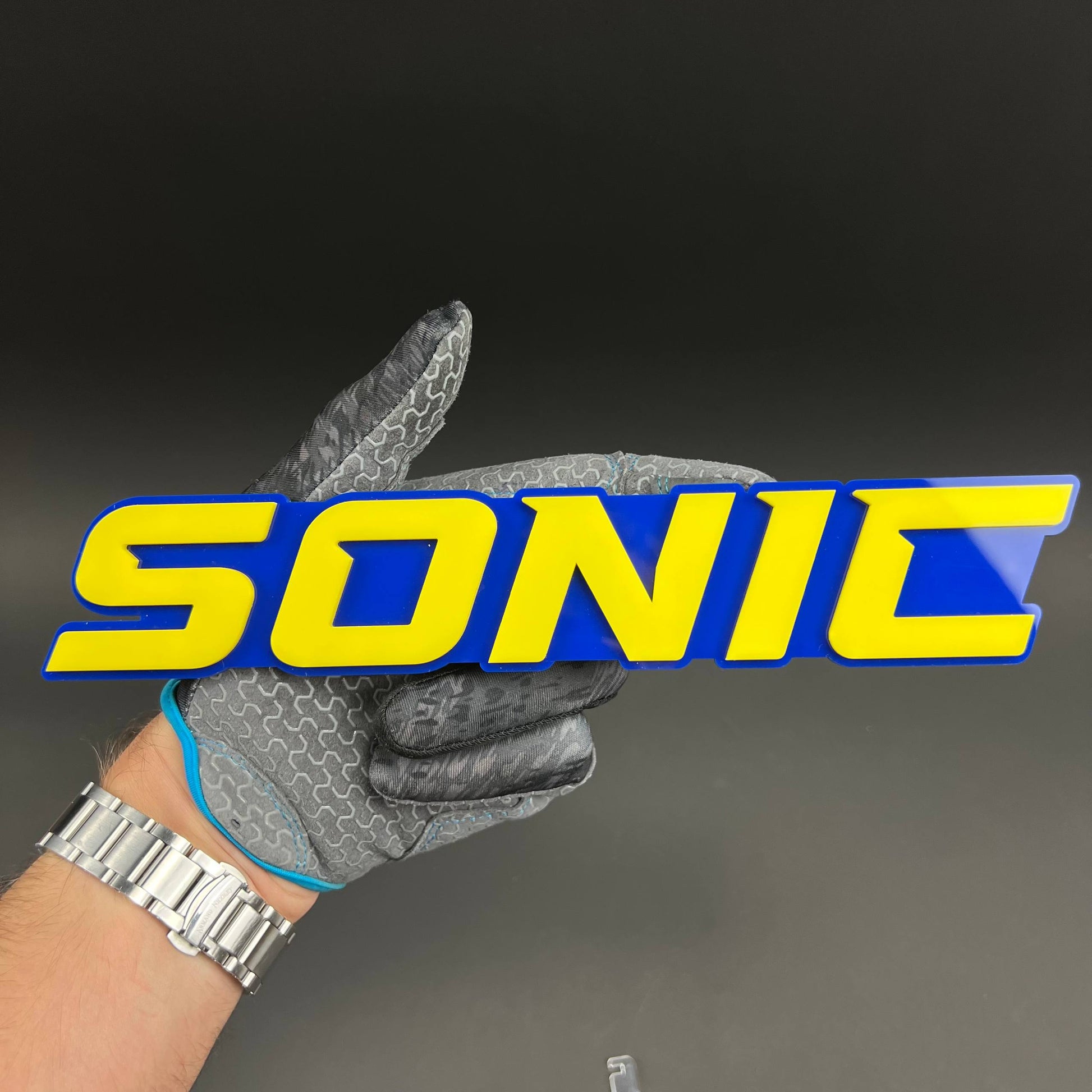 1PC SONIC (Yellow) 3D Acrylic Badge - Car Truck Emblem Fender Sticker