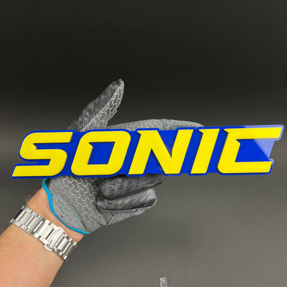 1PC SONIC (Yellow) 3D Acrylic Badge - Car Truck Emblem Fender Sticker