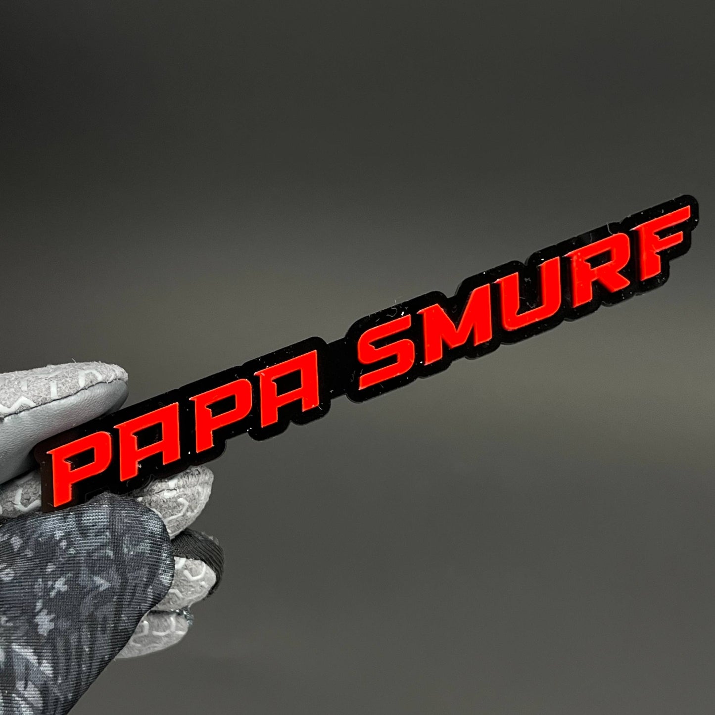 1PC PAPA SMURF 3D Acrylic Badge - Car Truck Emblem Fender Tailgate Trunk Sticker