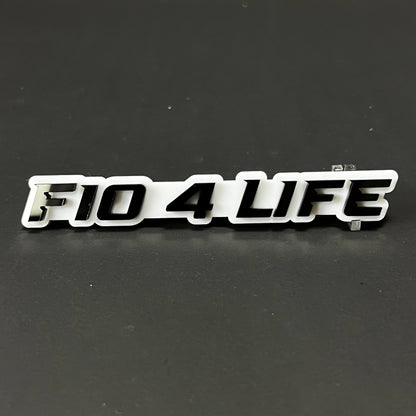 1PC F10 4 LIFE 3D Acrylic Badge - Car Truck Emblem Fender Tailgate Trunk Sticker