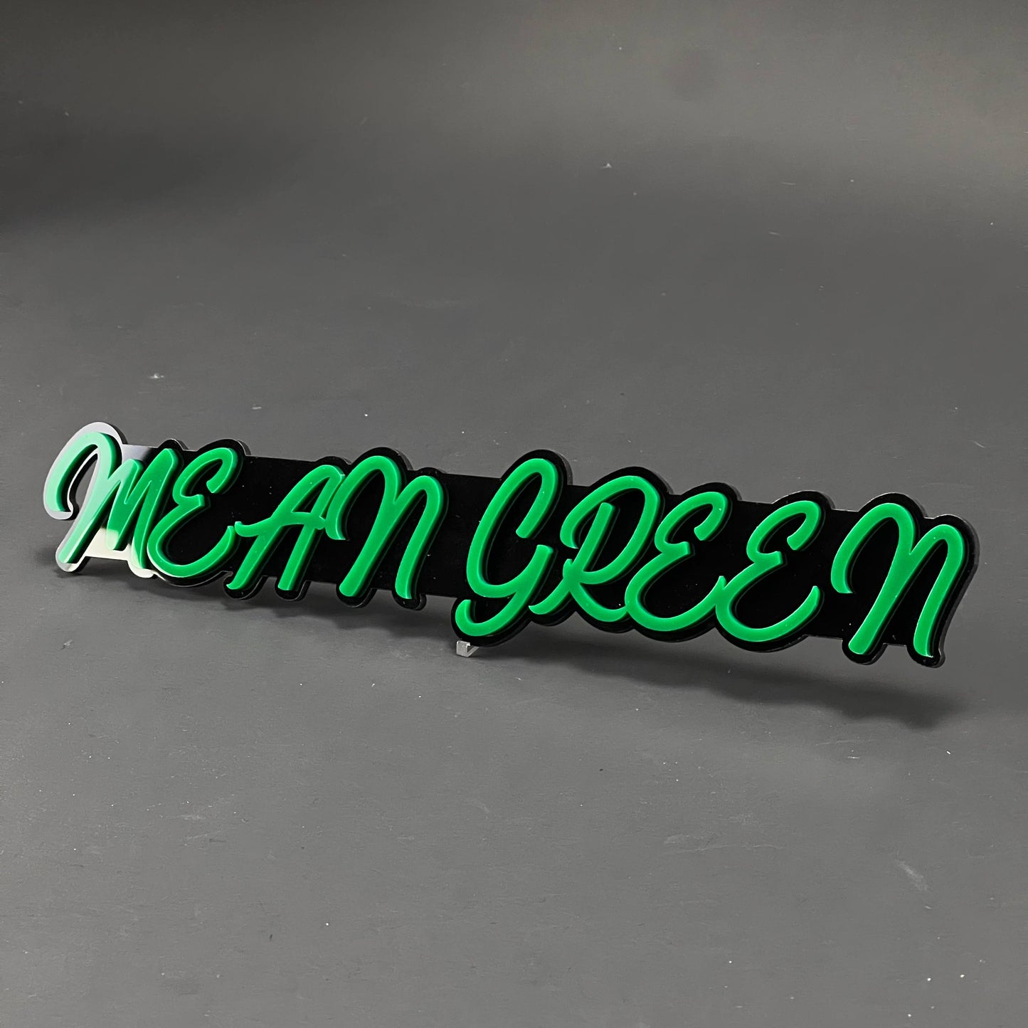1PC MEAN GREEN 3D Acrylic Badge - Car Truck Emblem Fender Tailgate Trunk Sticker