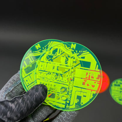 1PC Homies Hub Map Coasters 3D Acrylic Badge - Car Truck Emblem Fender Sticker