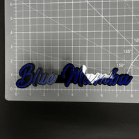 1PC Blue Mamba 3D Acrylic Badge - Car Truck Emblem Fender Tailgate Trunk Sticker