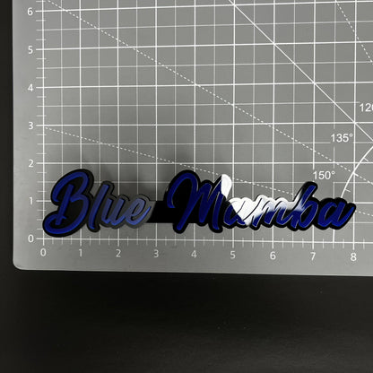 1PC Blue Mamba 3D Acrylic Badge - Car Truck Emblem Fender Tailgate Trunk Sticker