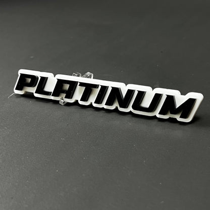 1PC PLATINUM (White) 3D Acrylic Badge - Car Truck Emblem Fender Sticker