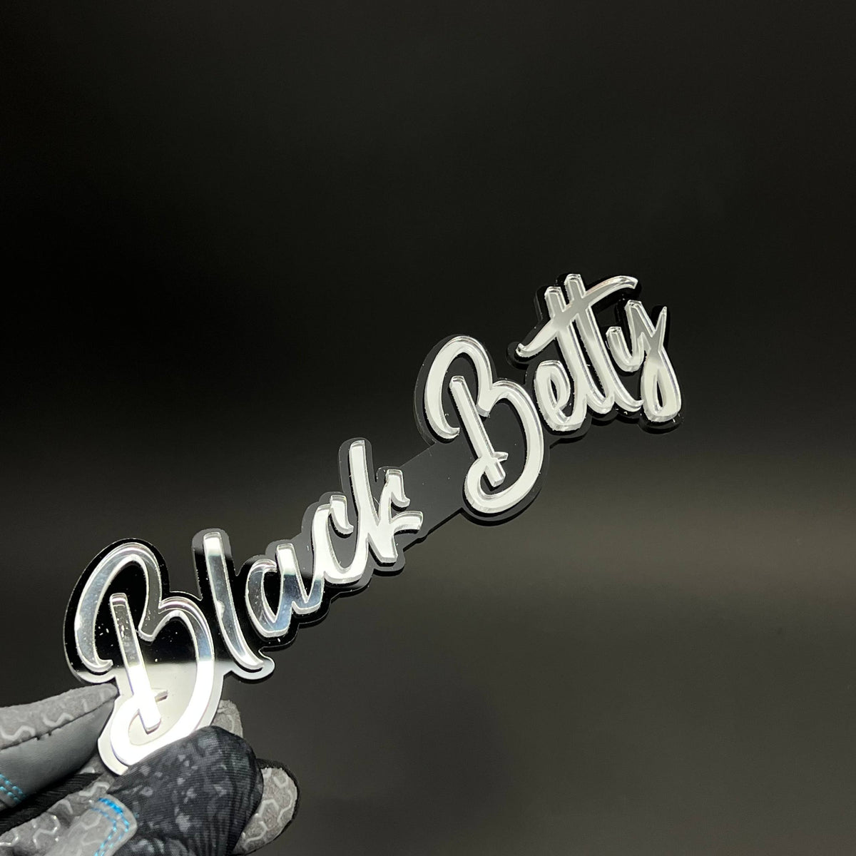 1PC Black Betty White 3D Acrylic Badge - Car Truck Emblem Fender Sticker