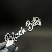 1PC Black Betty White 3D Acrylic Badge - Car Truck Emblem Fender Sticker