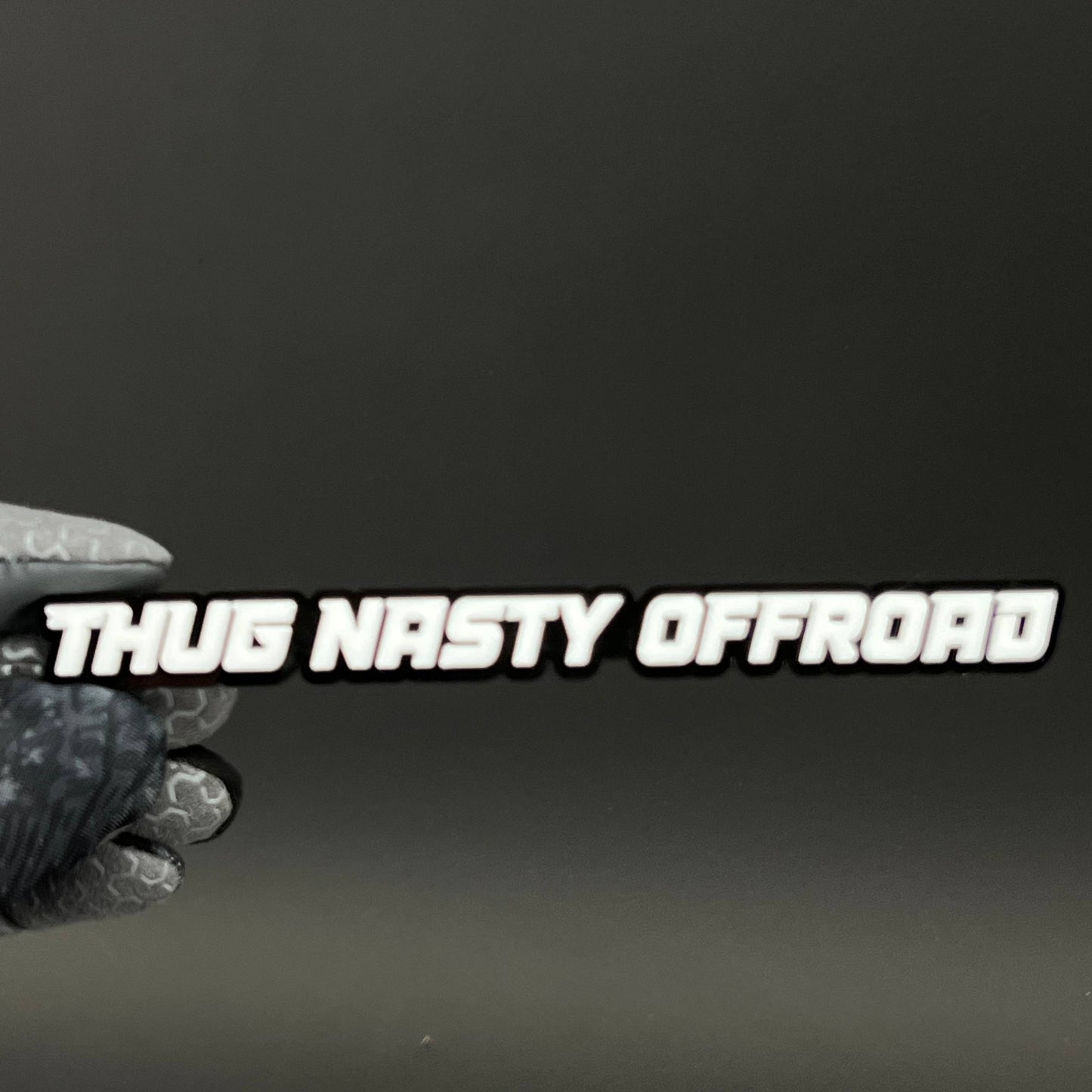 1PC THUG NASTY OFFROAD White 3D Acrylic Badge - Car Truck Emblem Fender Sticker
