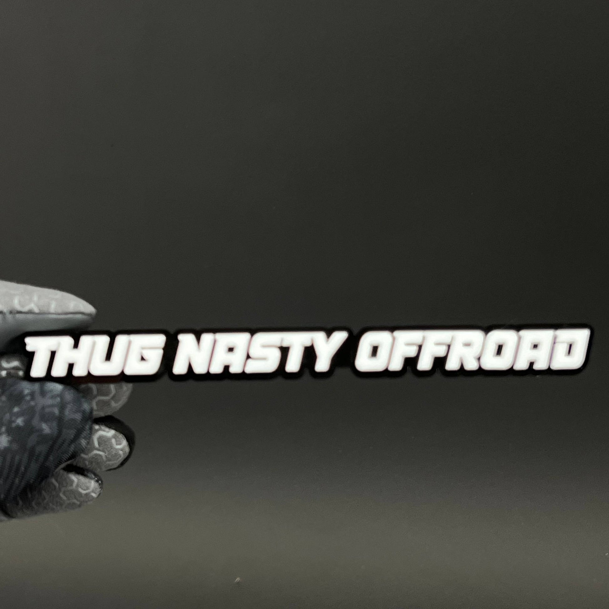 1PC THUG NASTY OFFROAD White 3D Acrylic Badge - Car Truck Emblem Fender Sticker