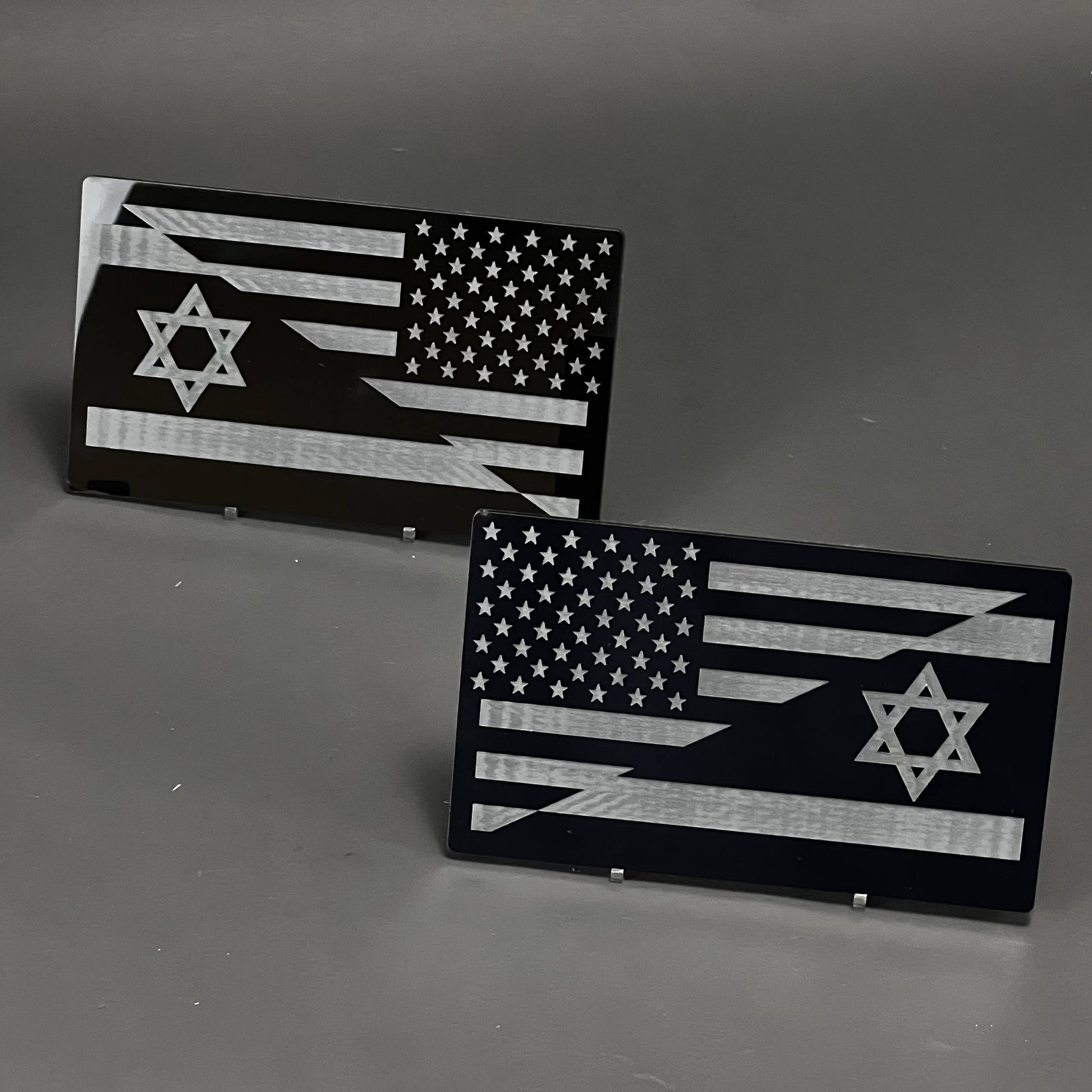 1PC US Israel Flag 3D Acrylic Badge - Car Truck Emblem Fender Sticker