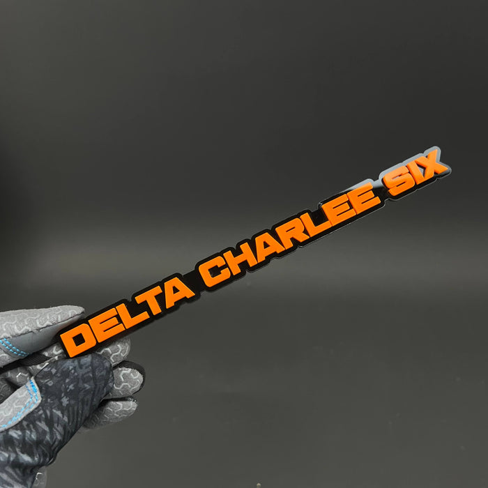 1PC DELTA CHARLIE SIX 3D Acrylic Badge - Car Truck Emblem Fender Sticker