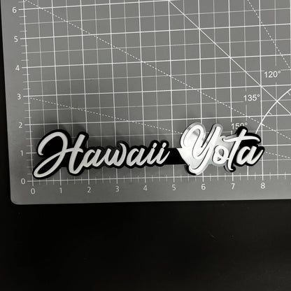 1PC Hawaii Yota 3D Acrylic Badge - Car Truck Emblem Fender Sticker