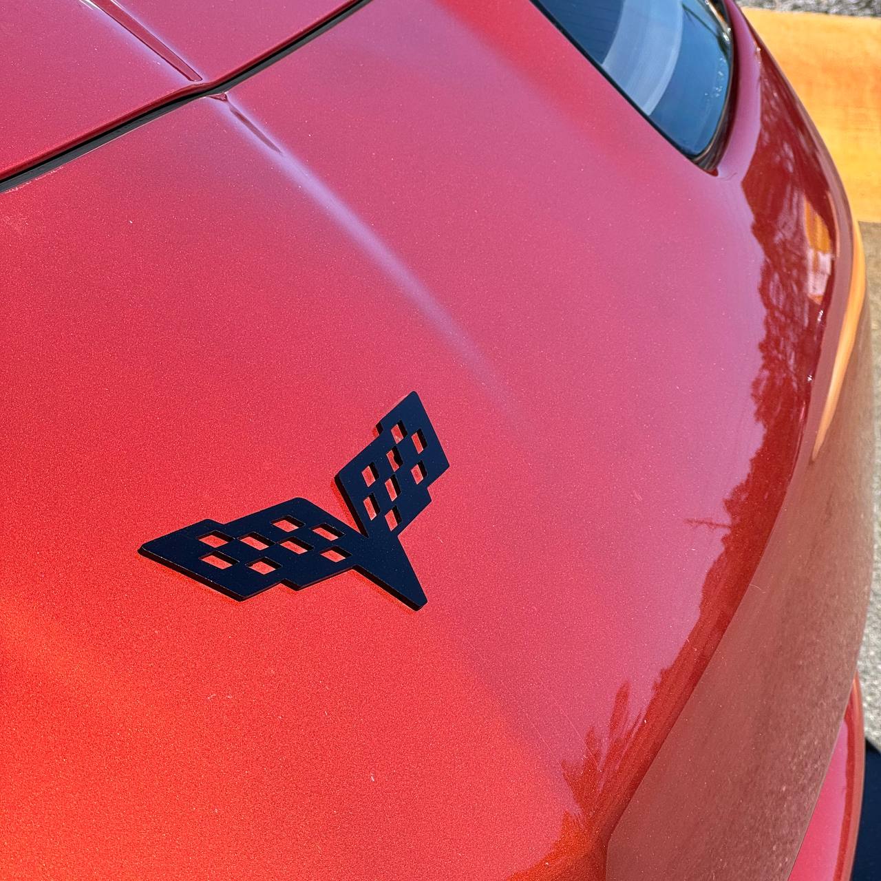 1PC Corvette Flags 3D Acrylic Badge - Car Truck Emblem Fender Sticker
