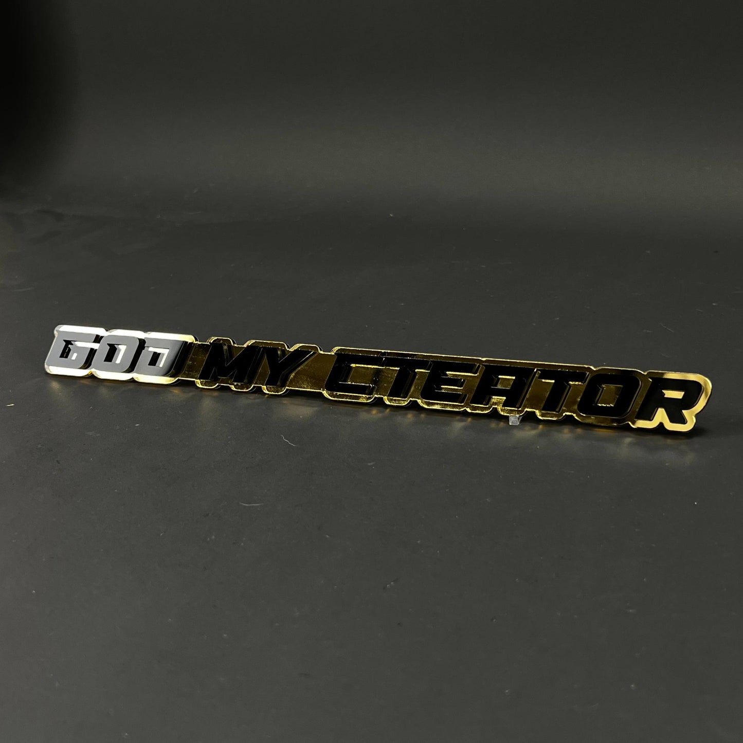 1PC GOD MY CREATOR 3D Acrylic Badge - Car Truck Emblem Fender Sticker