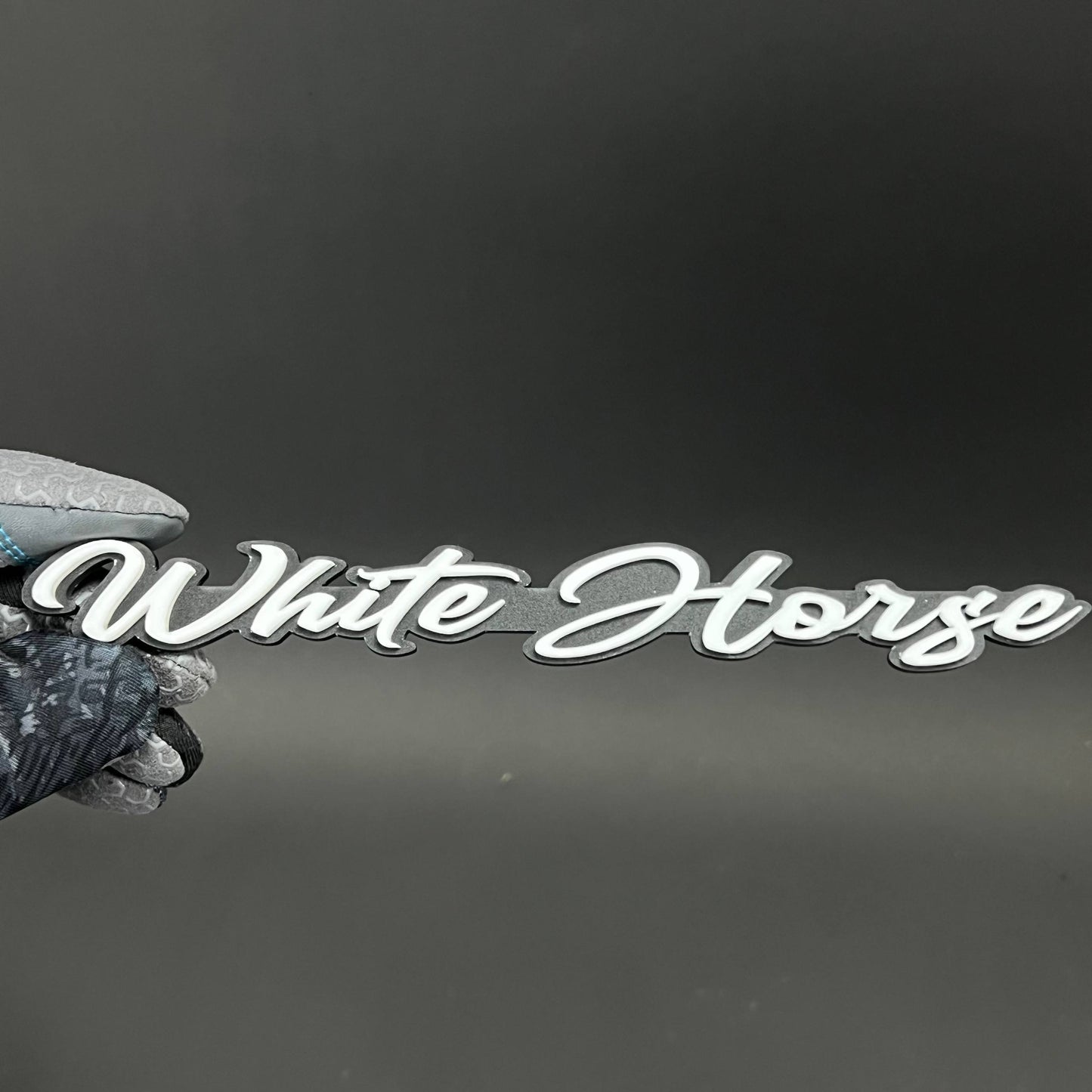 1PC White Horse 3D Acrylic Badge - Car Truck Emblem Fender Sticker
