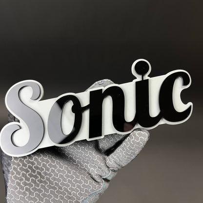 1PC Sonic 3D Acrylic Badge - Car Truck Emblem Fender Tailgate Trunk Sticker