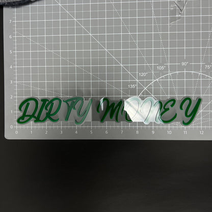 1PC DIRTY MONEY 3D Acrylic Badge - Car Truck Emblem Fender Sticker