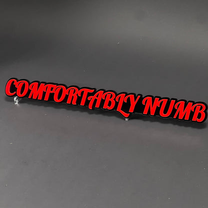 1PC COMFORTABLY NUMB 3D Acrylic Badge - Car Truck Emblem Fender Sticker