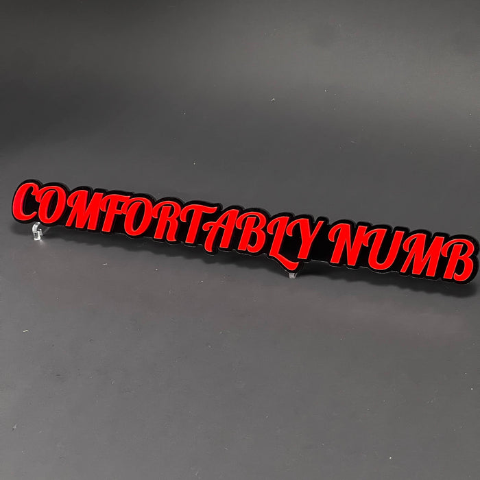 1PC COMFORTABLY NUMB 3D Acrylic Badge - Car Truck Emblem Fender Sticker