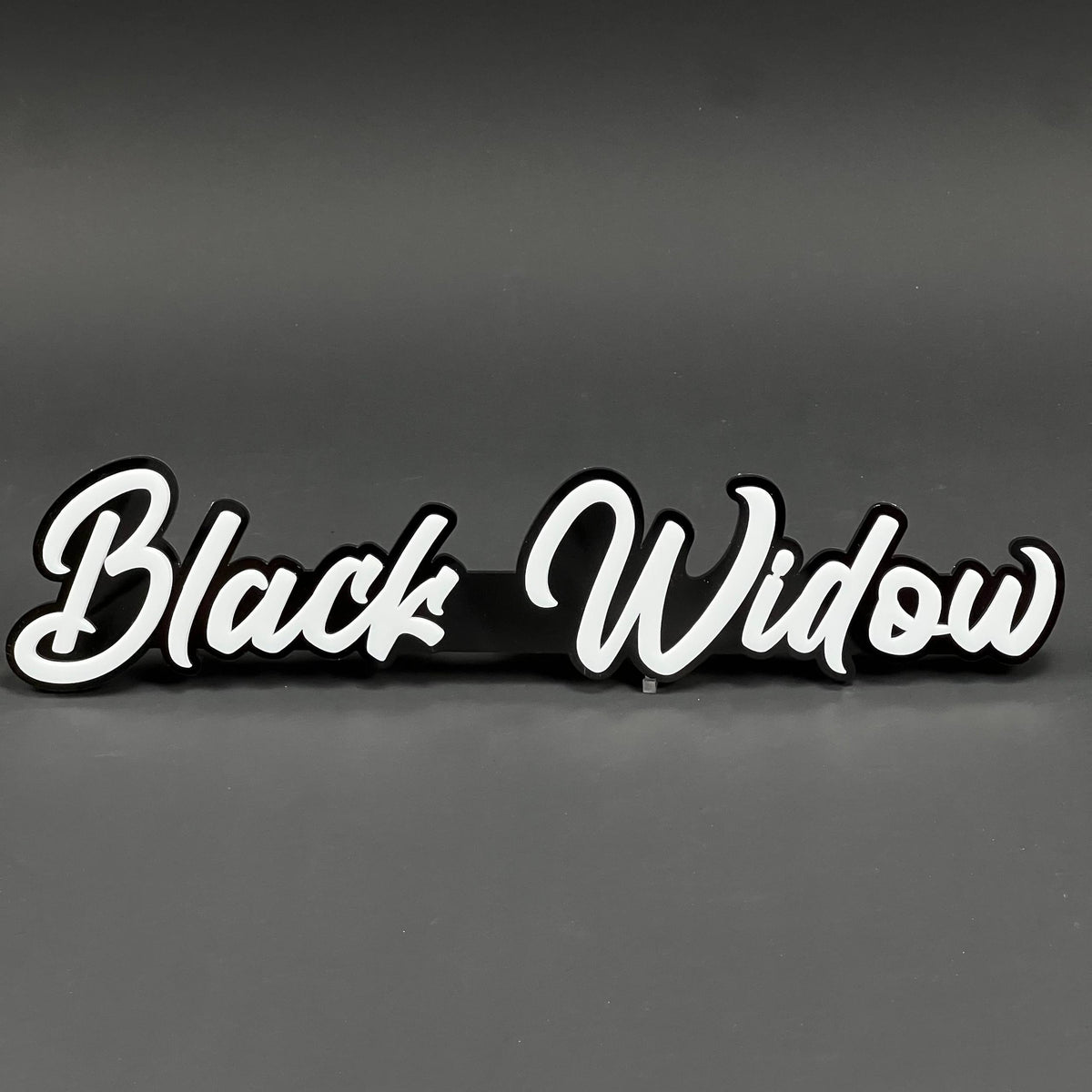 1PC Black Widow (White) 3D Acrylic Badge - Car Truck Emblem Fender Tailgate Trunk Sticker