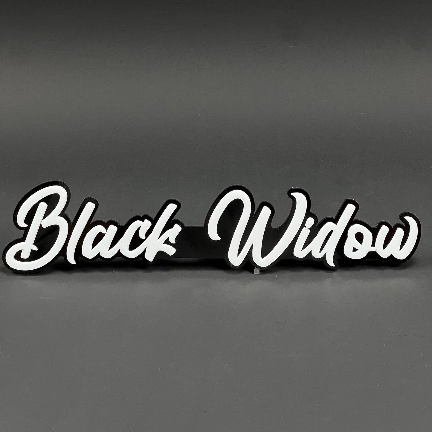 1PC Black Widow (White) 3D Acrylic Badge - Car Truck Emblem Fender Tailgate Trunk Sticker