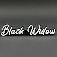 1PC Black Widow (White) 3D Acrylic Badge - Car Truck Emblem Fender Tailgate Trunk Sticker