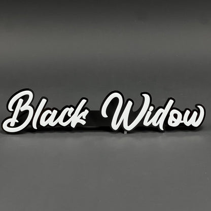 1PC Black Widow (White) 3D Acrylic Badge - Car Truck Emblem Fender Tailgate Trunk Sticker