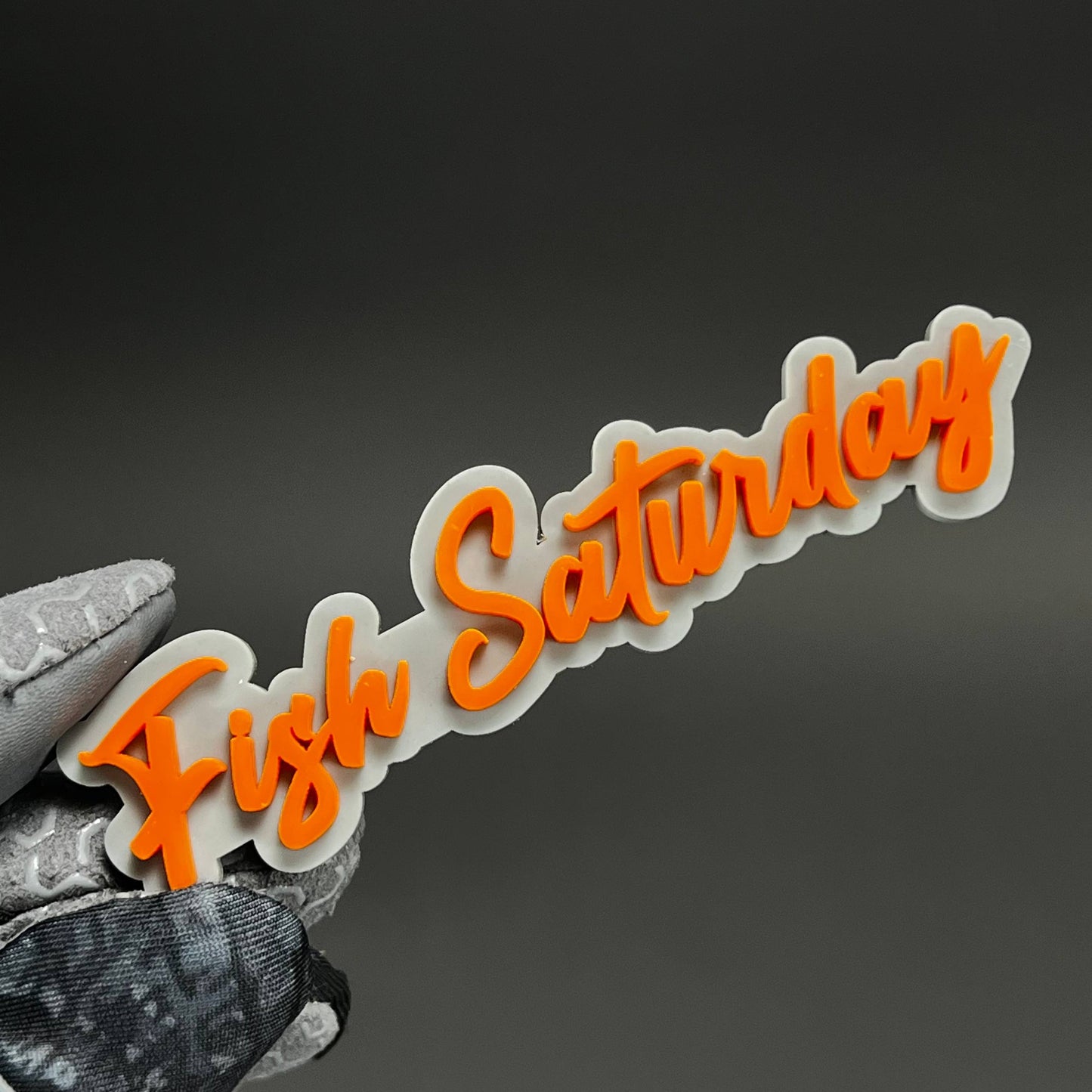 1PC Fish Saturday 3D Acrylic Badge - Car Truck Emblem Fender Sticker