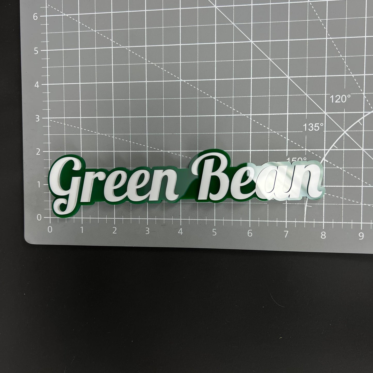 1PC Green Bean 3D Acrylic Badge - Car Truck Emblem Fender Tailgate Trunk Sticker