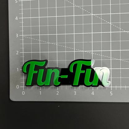 1PC Fin-Fin 3D Acrylic Badge - Car Truck Emblem Fender Tailgate Trunk Sticker