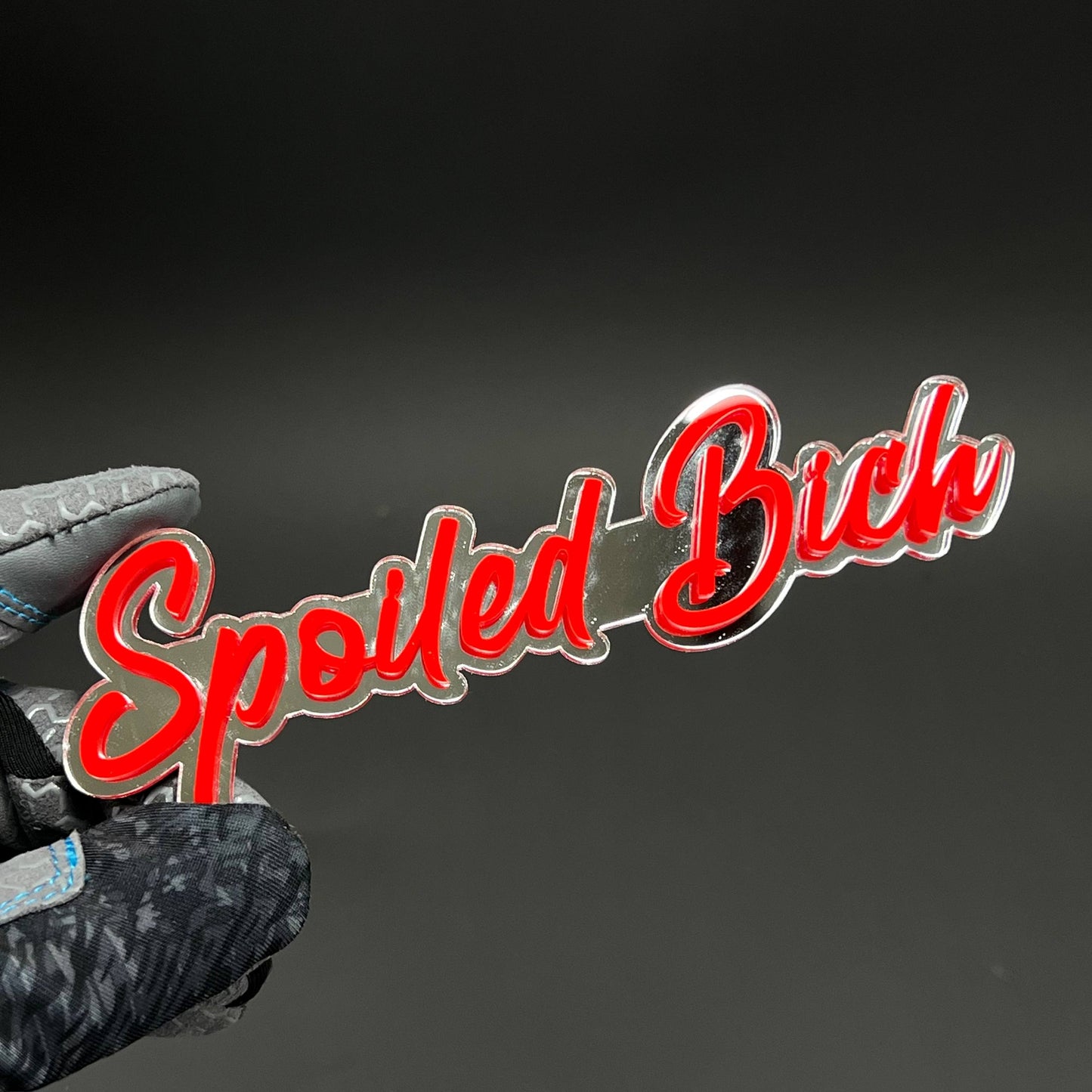 1PC Spoiled Bitch 3D Acrylic Badge - Car Truck Emblem Fender Sticker