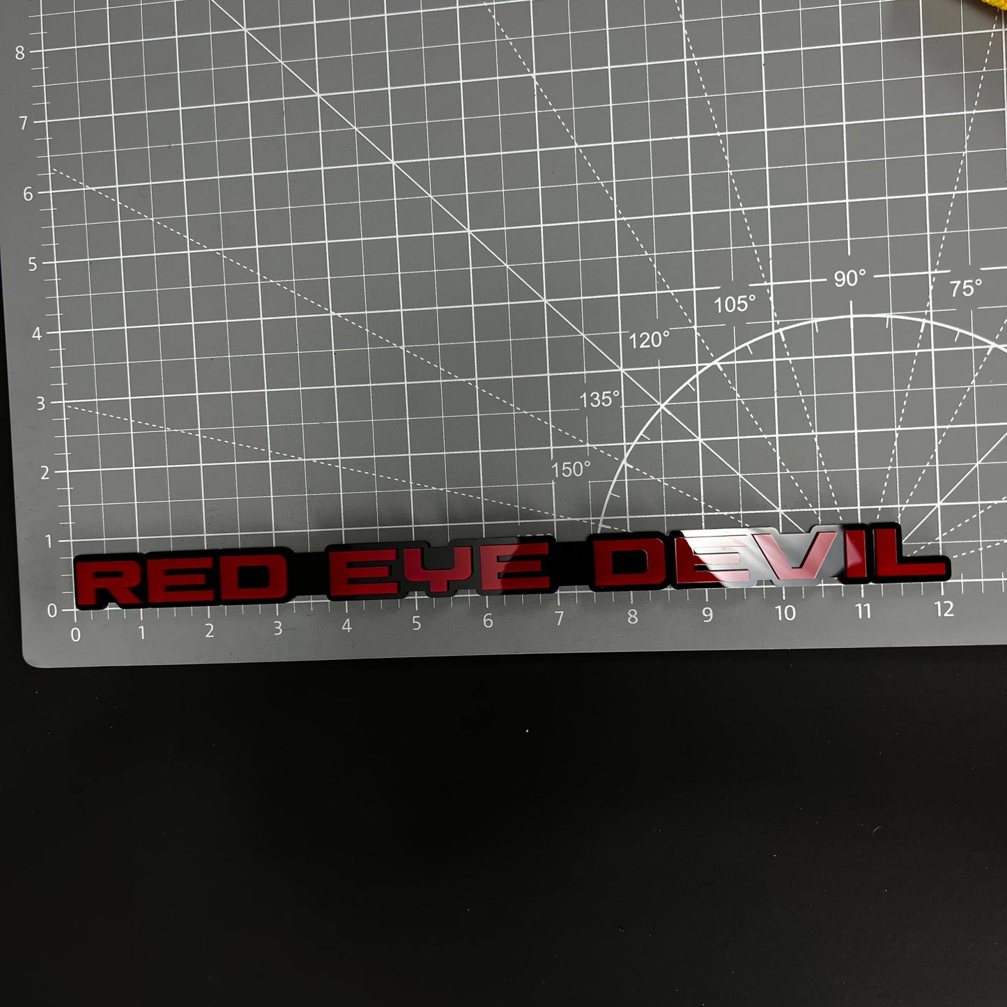 1PC RED EYE DEVIL 3D Acrylic Badge - Car Truck Emblem Fender Sticker