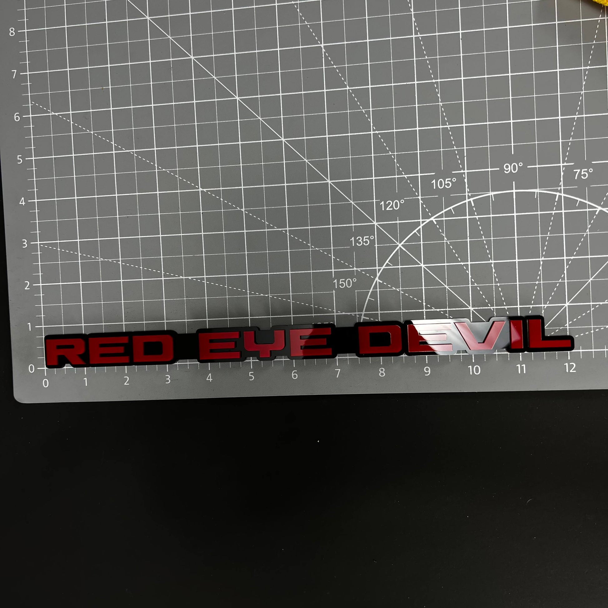 1PC RED EYE DEVIL 3D Acrylic Badge - Car Truck Emblem Fender Sticker