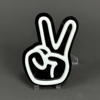 1PC Peace Hand 3D Acrylic Badge - Car Truck Emblem Fender Tailgate Trunk Sticker