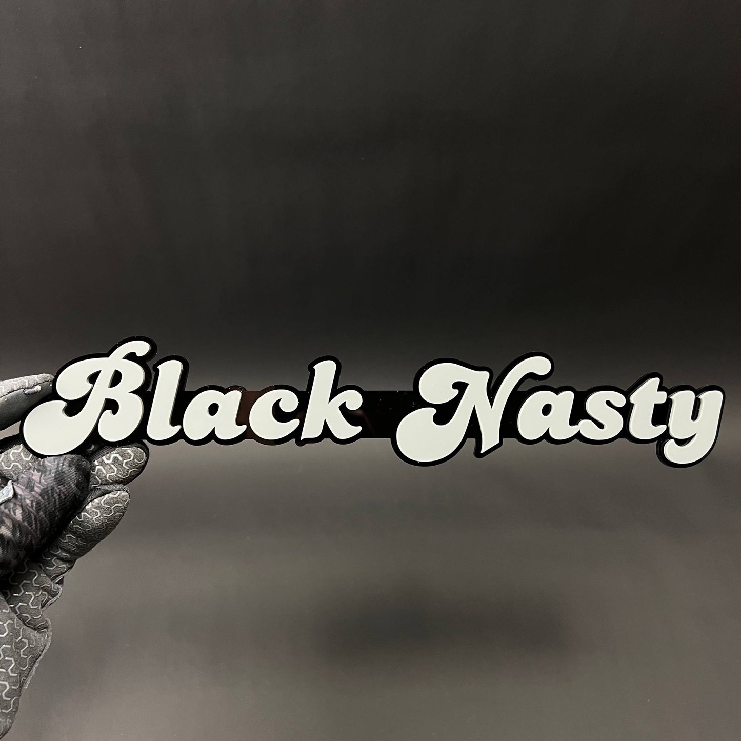 1PC Black Nasty 3D Acrylic Badge - Car Truck Emblem Fender Sticker