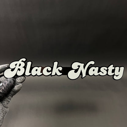 1PC Black Nasty 3D Acrylic Badge - Car Truck Emblem Fender Sticker