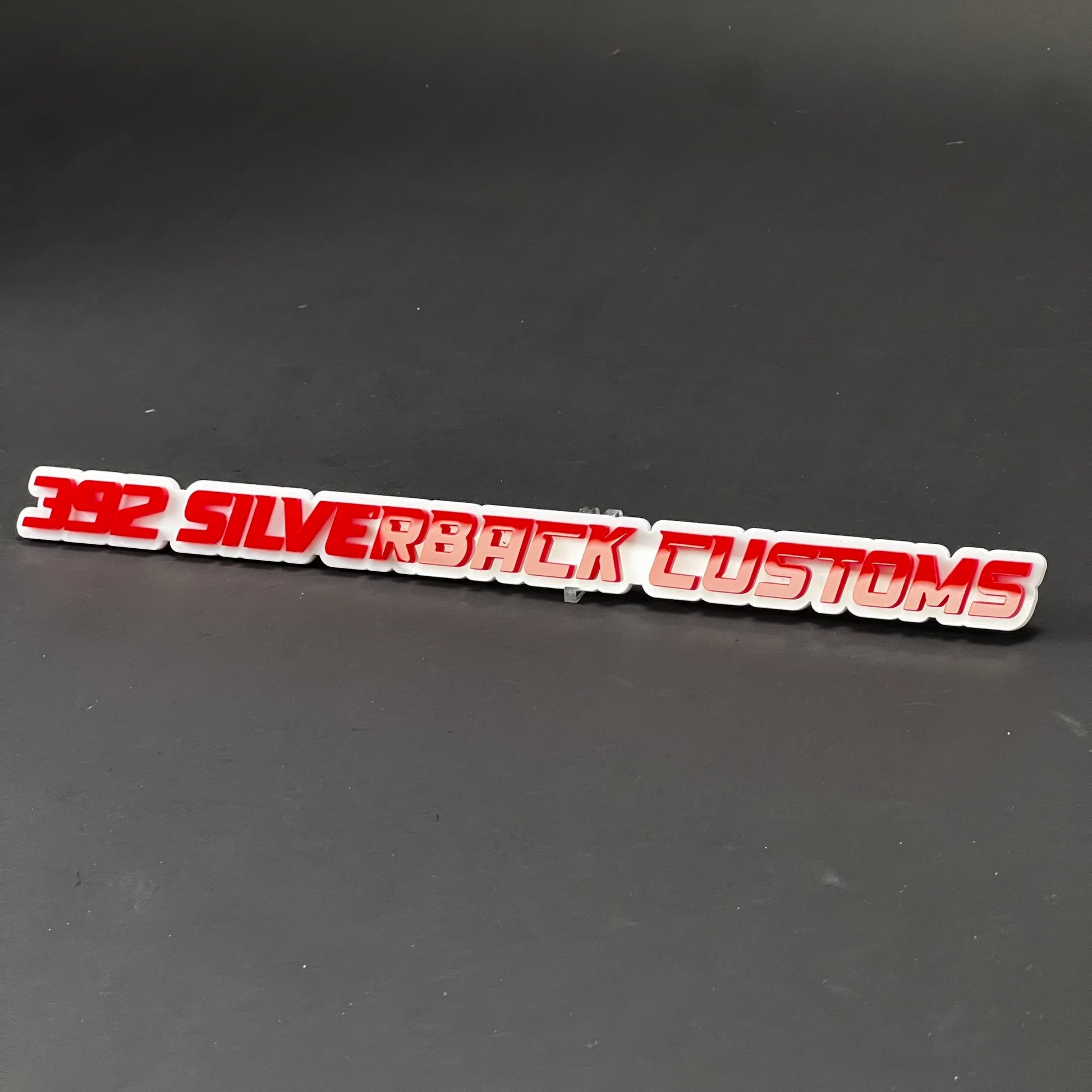 1PC 392 SILVERBACK CUSTOMS 3D Acrylic Badge - Car Truck Emblem Fender Sticker